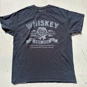 Men's Chris Stapleton T-Shirt Black Spell-Out L Country Texas Outlaw Whiskey TN